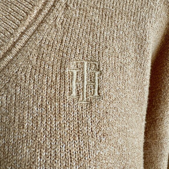 Tommy Hilfiger Camel Tan V Neck Sweater - Picture 5 of 8